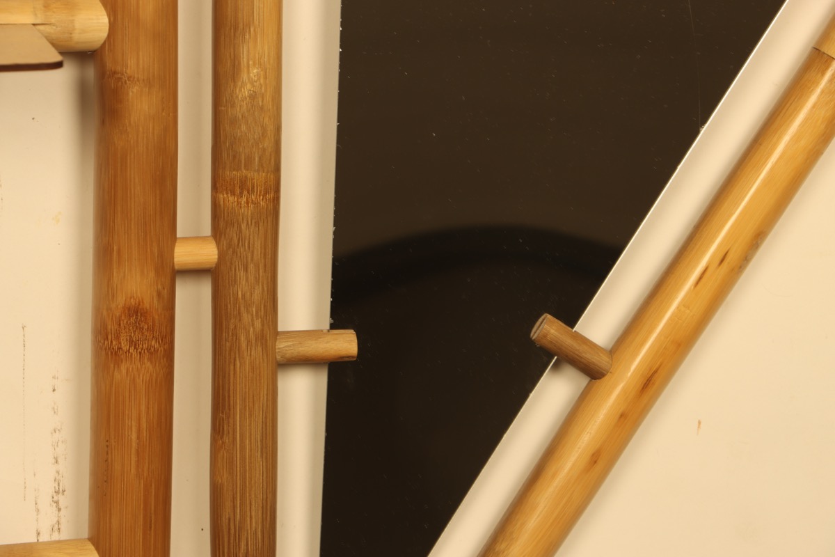 Mirror frame bamboo joint
